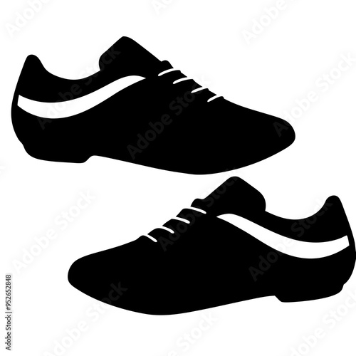 black sports shoes vector isolated on white 