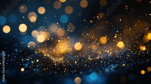 Sparkling Lights on a Blue Background