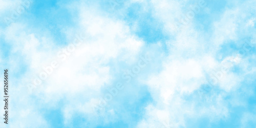 Abstract white and blue color frozen ice surface design background. soft sky blue watercolor sky and clouds, Light blue background with watercolor. gradient light white sky background with clouds.