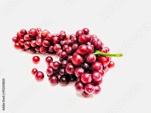 Grapes on white background