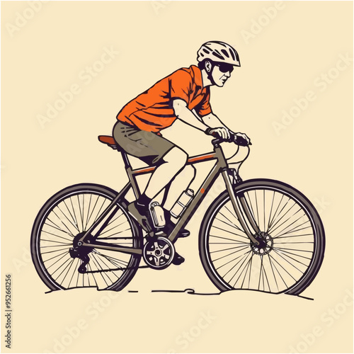 mountain bike cycling vector illustration. vintage artwork