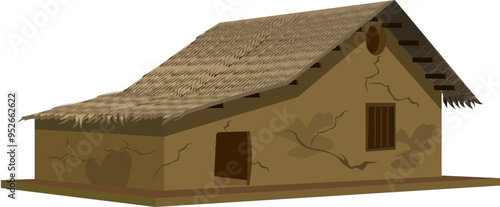 Indian very poor people Hut Indian village.