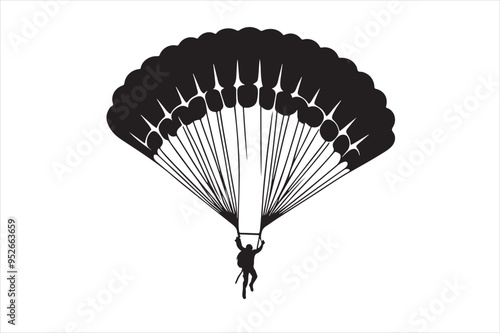 Parachute Silhouette Design Vectors 