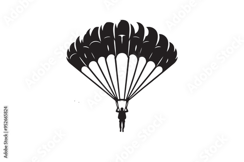 Parachute Silhouette Design Vectors