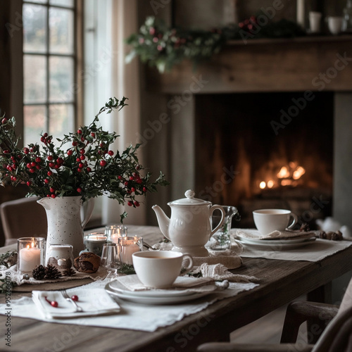 table setting in a cafe