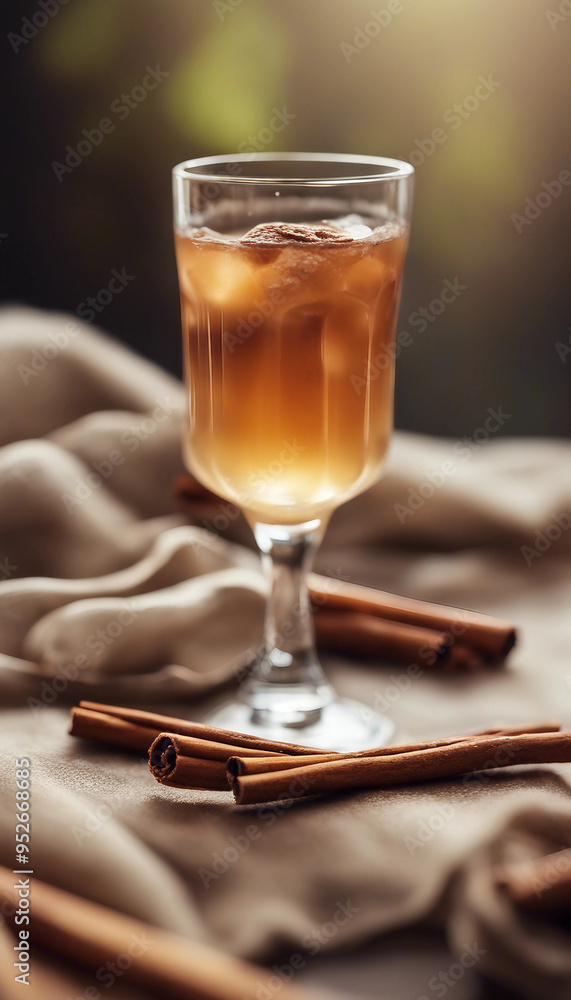Cider with cinnamon stick garnish Cider with cinnamon stick garnish