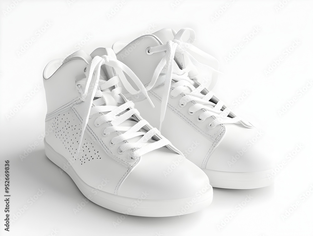 Crisp White Taekwondo Shoes with Traditional Lace up Design on Minimalist White Background Crisp White Taekwondo Shoes with Traditional Lace up Design on Minimalist White Background