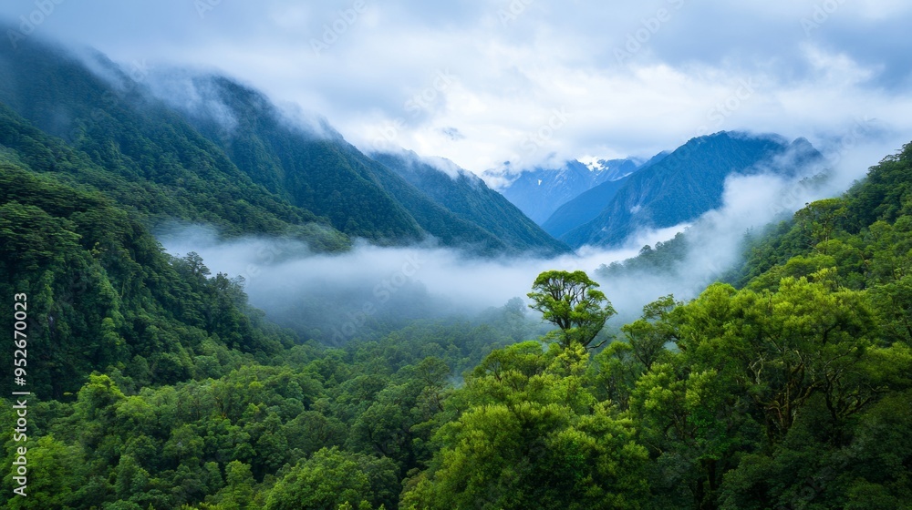Fog rolling through a mountain pass foggy weather Fog rolling through a mountain pass foggy weather