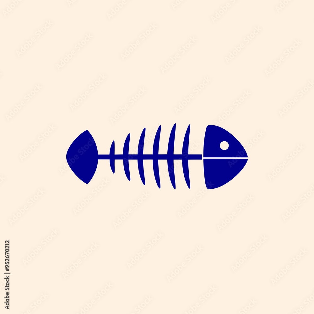 Fish Skeleton Vector Art on White Background Fish Skeleton Vector Art on White Background