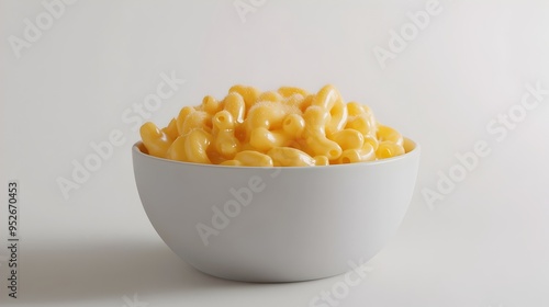Delectable Homemade Mac and Cheese with Creamy Cheese Sauce and Grated Parmesan on Minimalist White Background