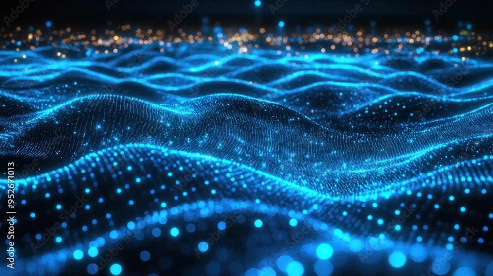 Abstract Blue Waves of Light Abstract Blue Waves of Light