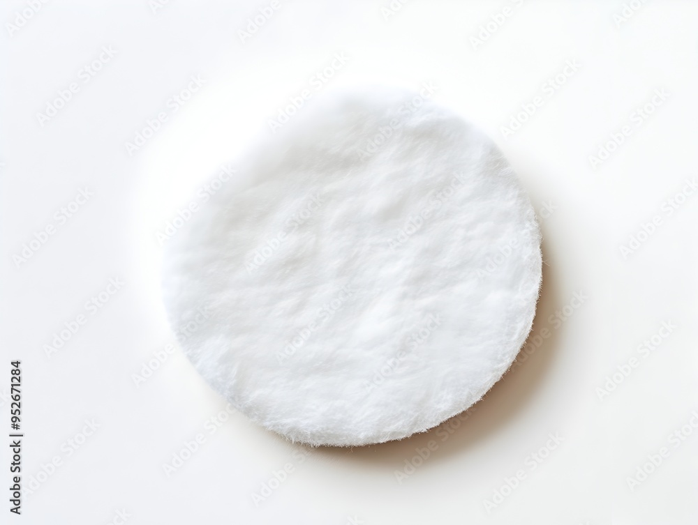 Delicate Cotton Makeup Remover Pad on Pristine White Background Delicate Cotton Makeup Remover Pad on Pristine White Background