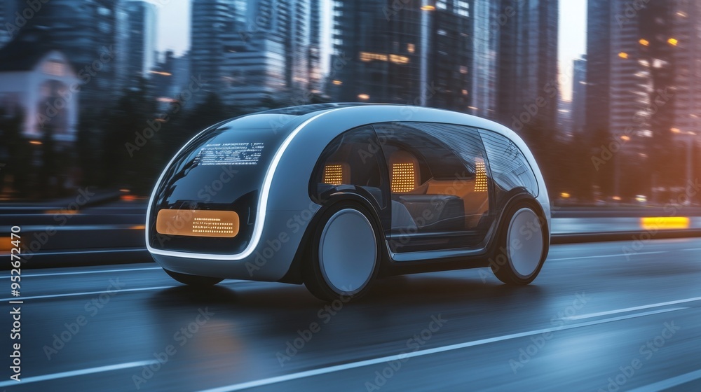 Explore the future of travel with a glimpse into advanced autonomous vehicles, showcasing sleek design and cutting-edge technology on cityscapes. Car Explore the future of travel with a glimpse into advanced autonomous vehicles, showcasing sleek design and cutting-edge technology on cityscapes. Car