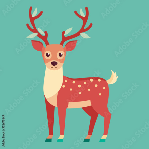 A t-shirt design with a large deer in the forest