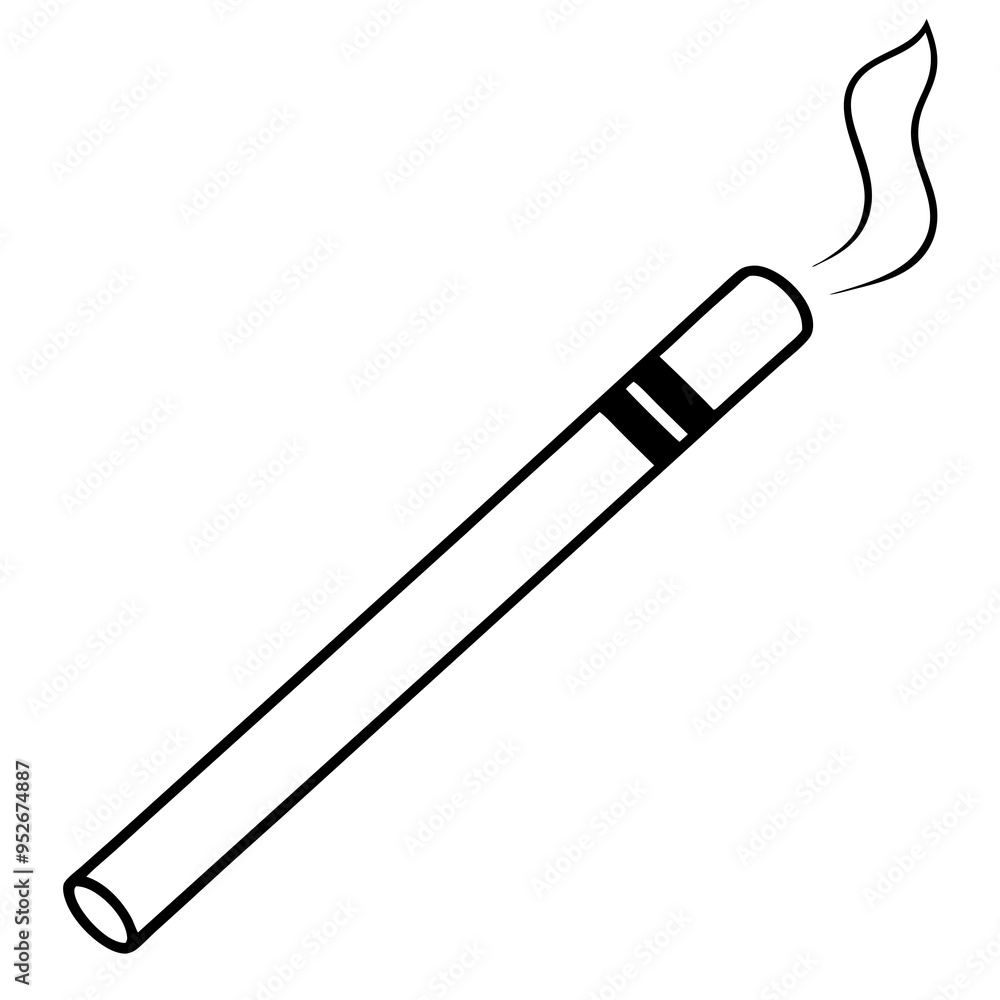 Fototapeta premium Cigarette Vector Illustration on White Background