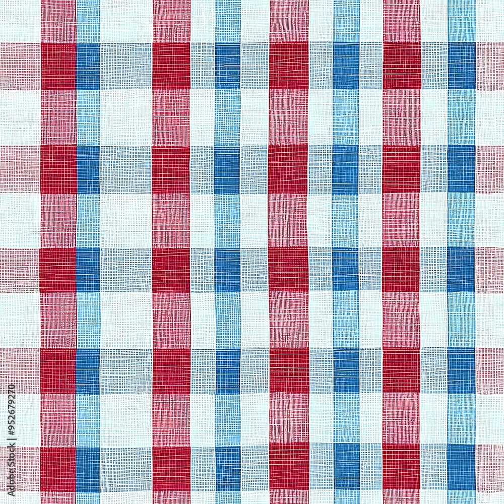 Red and blue plaid fabric pattern in a vibrant check design. Red and blue plaid fabric pattern in a vibrant check design.