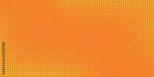 Yellow orange halftone pattern. copy space vector