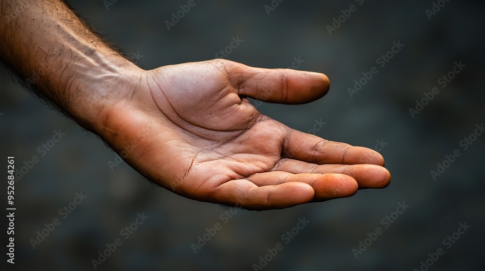 Close-up of an open hand, palm facing upwards, suggesting receiving or giving. Close-up of an open hand, palm facing upwards, suggesting receiving or giving.