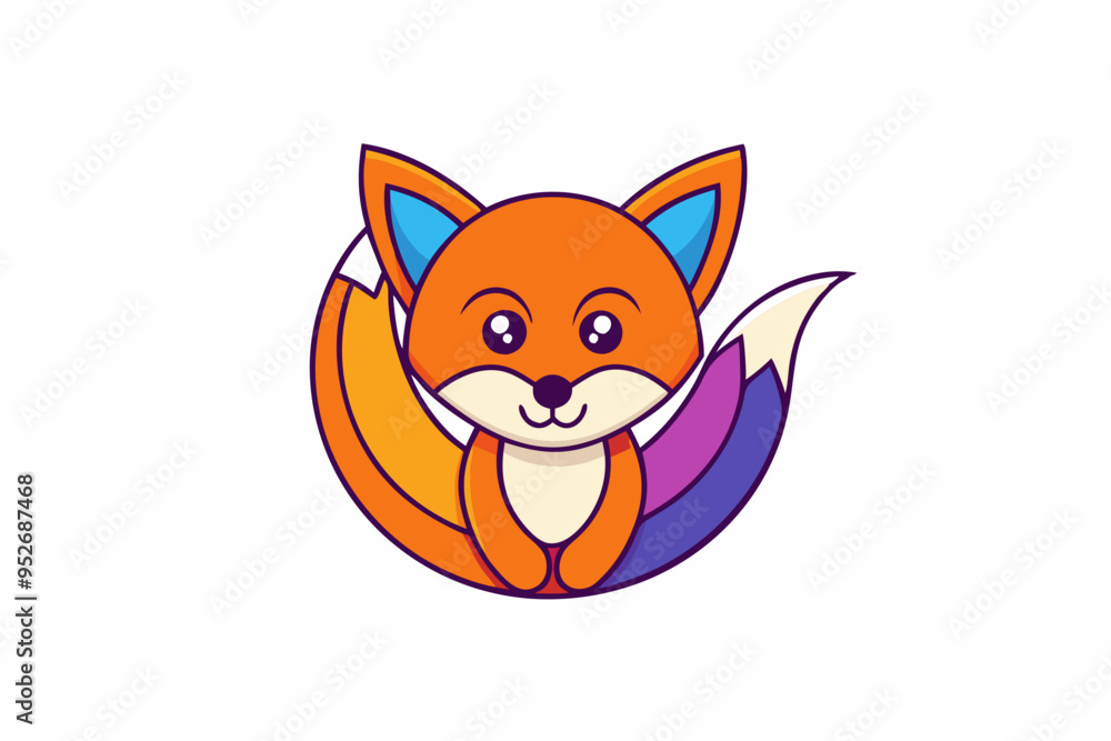 Obraz premium red fox cartoon