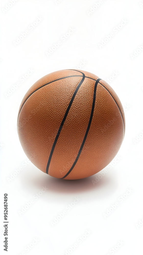 Iconic Basketball on Clean White Background Highlighting Classic Sports Equipment Iconic Basketball on Clean White Background Highlighting Classic Sports Equipment