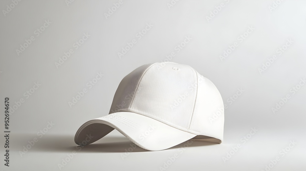 Minimalist Closeup of a Baseball Cap on White Background Minimalist Closeup of a Baseball Cap on White Background