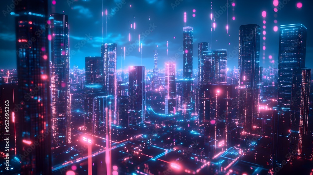 custom made wallpaper toronto digitalFuturistic Financial Technology Platform with Sleek Holographic Interfaces and Seamless Cryptocurrency Transactions