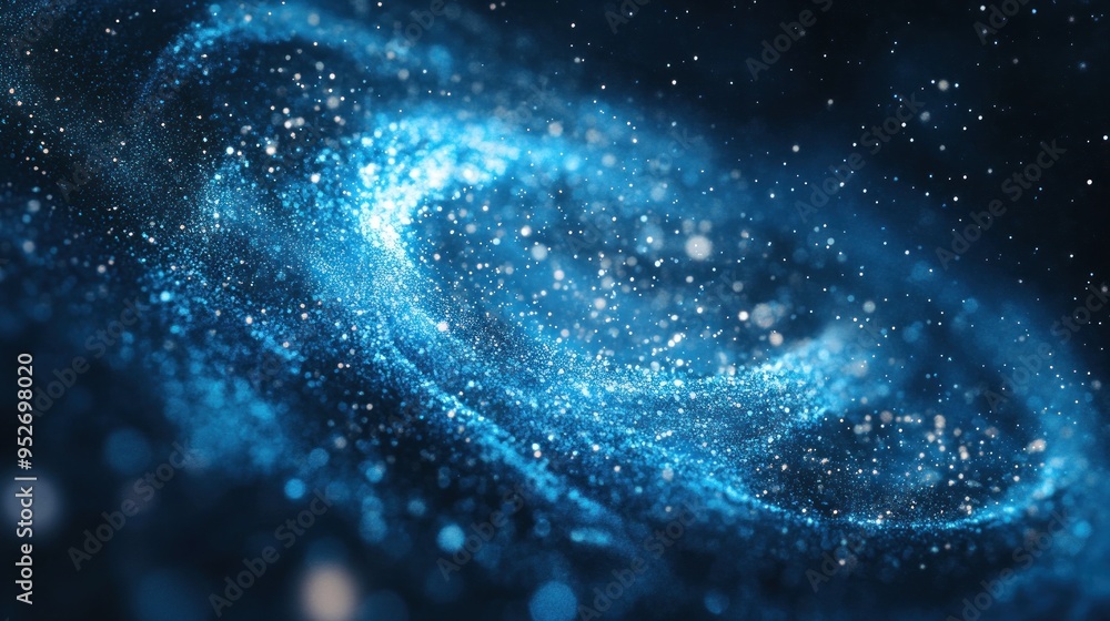 Abstract Blue Galaxy with Stars Abstract Blue Galaxy with Stars