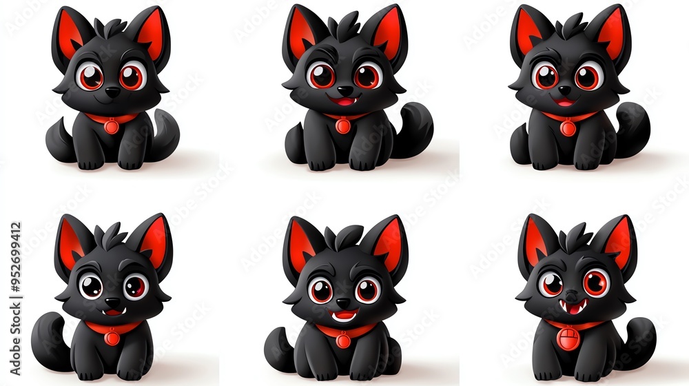 Adorable black cat characters with vibrant orange accents, perfect for animations, illustrations, and children's media. Adorable black cat characters with vibrant orange accents, perfect for animations, illustrations, and children's media.