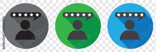 Customer experience or 5 star satisfaction rating line art vector icon for review apps and websites. Eps 10. 