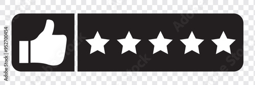 Customer experience or 5 star satisfaction rating flat vector icon for review apps and websites