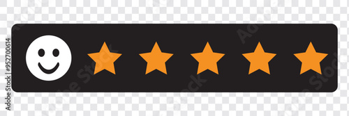 Customer experience or 5 star satisfaction rating line art vector icon for review apps and websites. Eps 10. 