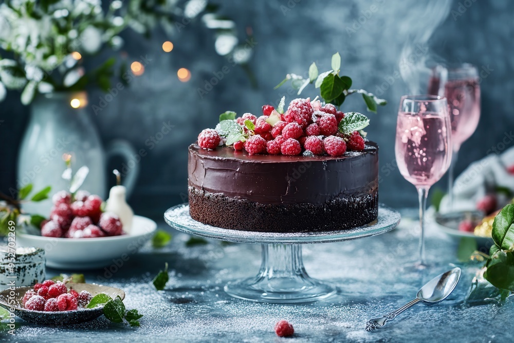 chocolate cake with berries chocolate cake with berries