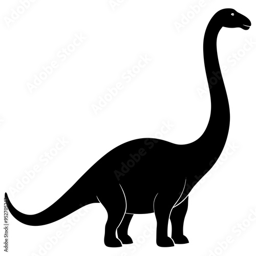 brachiosaurus silhouette vector illustration