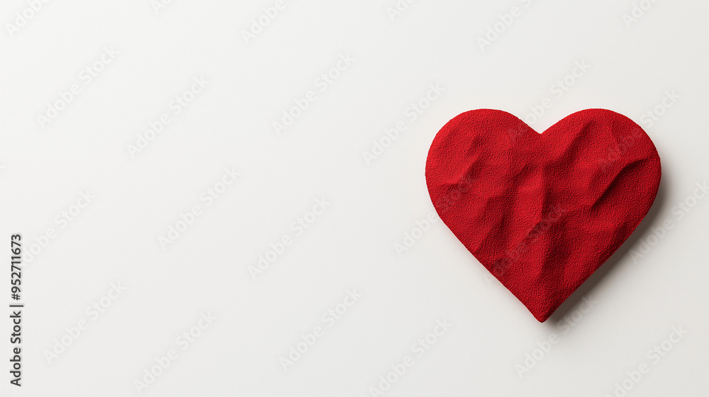 Obraz premium red heart on white background