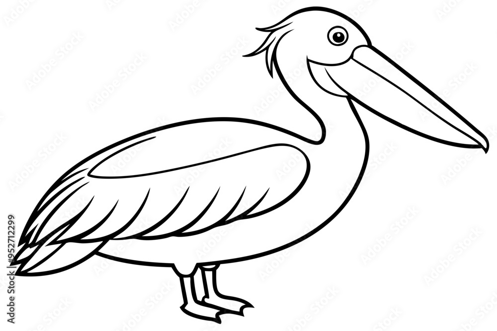 Obraz premium Pelican Line Art Vector Illustration