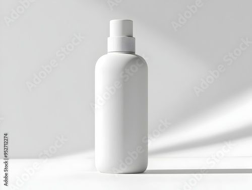 Sleek and Elegant Moisturizing Lotion Bottle on Pristine White Background