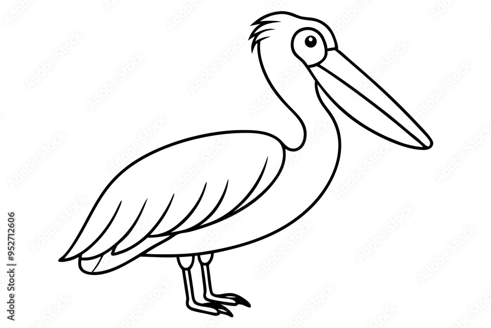 Obraz premium Pelican Line Art Vector Illustration