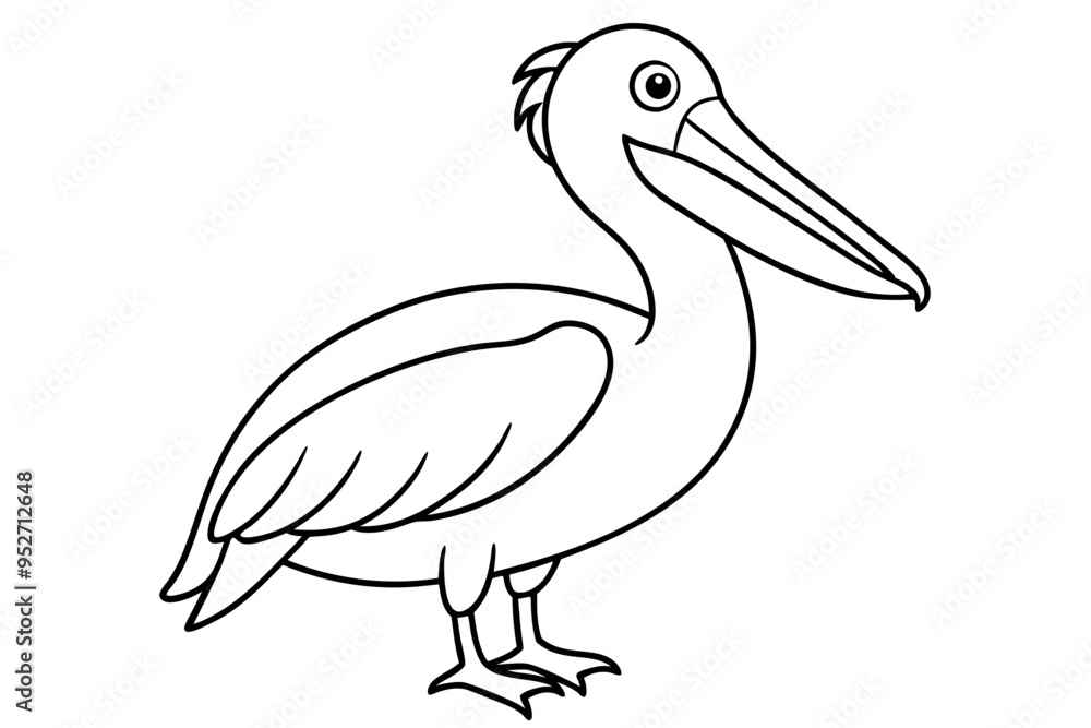 Pelican Line Art Vector Illustration Pelican Line Art Vector Illustration