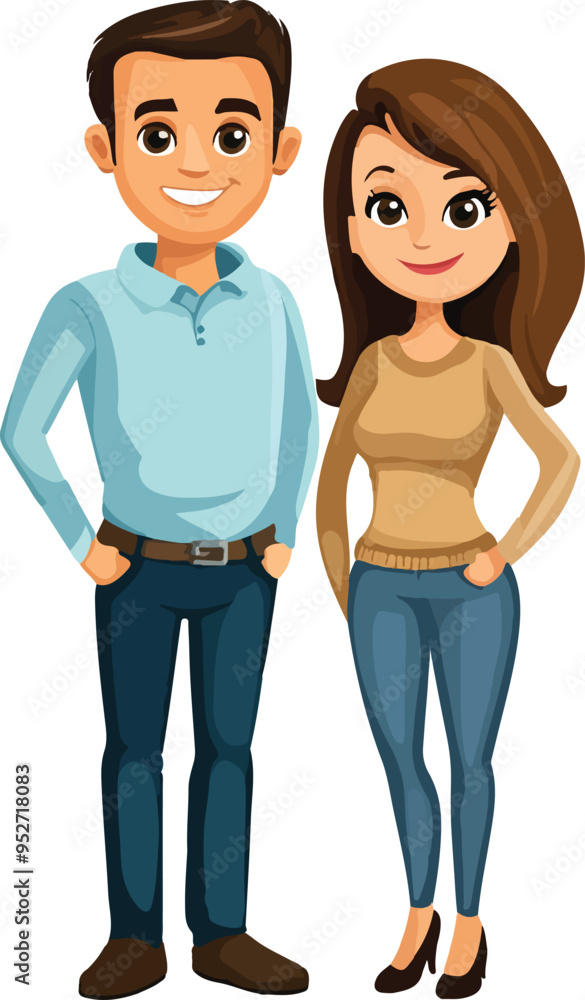 Fototapeta premium couple, husband and wife vector