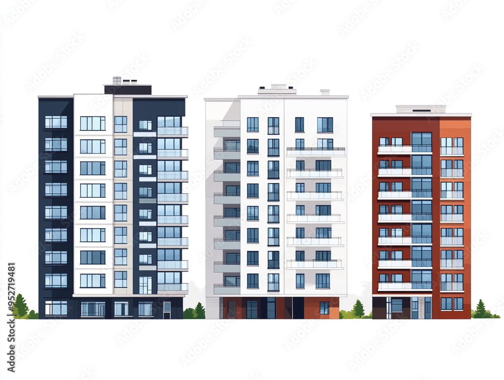 Sets Of Different Buildings On A White Background Vector Design Sets Of Different Buildings On A White Background Vector Design