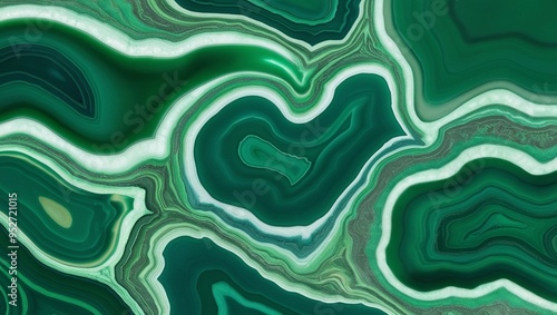 A polished green onyx texture with swirling patterns