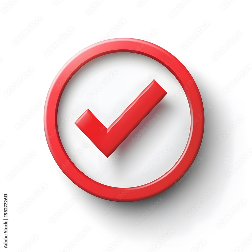 3d check icon, checklist tick, done mark. Vector realistic plastic style checkmark, symbol of selection, confirmation or approval. Red circle with a white, white background
3d check icon, checklist tick, done mark. Vector realistic plastic style checkmark, symbol of selection, confirmation or approval. Red circle with a white, white background