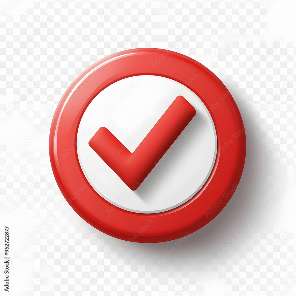 3d check icon, checklist tick, done mark. Vector realistic plastic style checkmark, symbol of selection, confirmation or approval. Red circle with a white, white background
3d check icon, checklist tick, done mark. Vector realistic plastic style checkmark, symbol of selection, confirmation or approval. Red circle with a white, white background