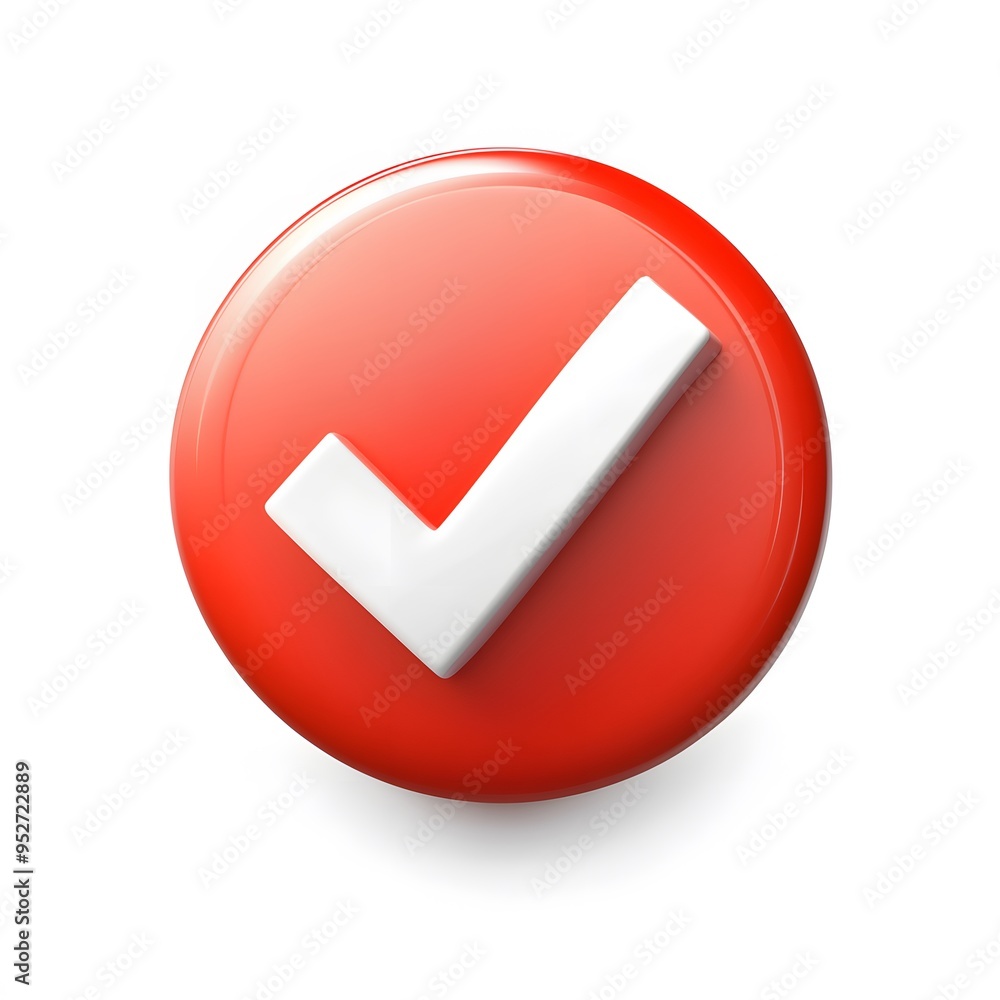 3d check icon, checklist tick, done mark. Vector realistic plastic style checkmark, symbol of selection, confirmation or approval. Red circle with a white, white background
3d check icon, checklist tick, done mark. Vector realistic plastic style checkmark, symbol of selection, confirmation or approval. Red circle with a white, white background