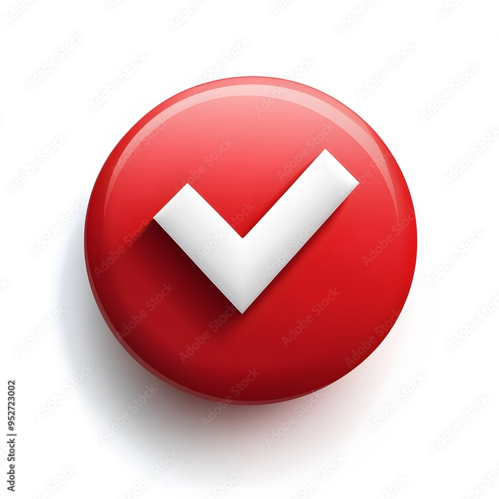 3d check icon, checklist tick, done mark. Vector realistic plastic style checkmark, symbol of selection, confirmation or approval. Red circle with a white, white background
3d check icon, checklist tick, done mark. Vector realistic plastic style checkmark, symbol of selection, confirmation or approval. Red circle with a white, white background