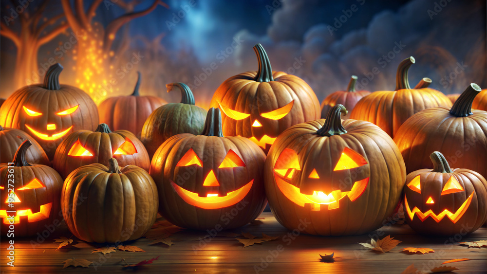 Halloween, Jack o lantern glowing background Halloween, Jack o lantern glowing background
