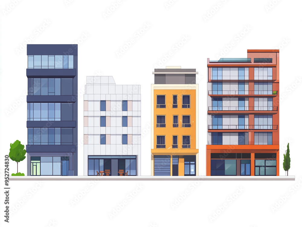 Sets Of Different Buildings On A White Background Vector Design Sets Of Different Buildings On A White Background Vector Design