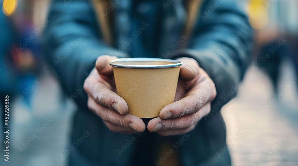 Close up of a man's hands holding a cup of coffee. Close up of a man's hands holding a cup of coffee.