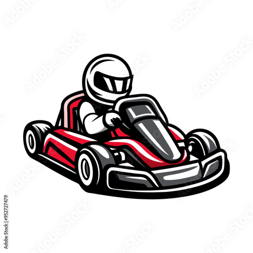 Gokart sport automotive illustration logo vector on a isolated white background (15)