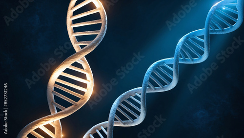 DNA, an abstract vision of the deoxyribonucleic acid molecule